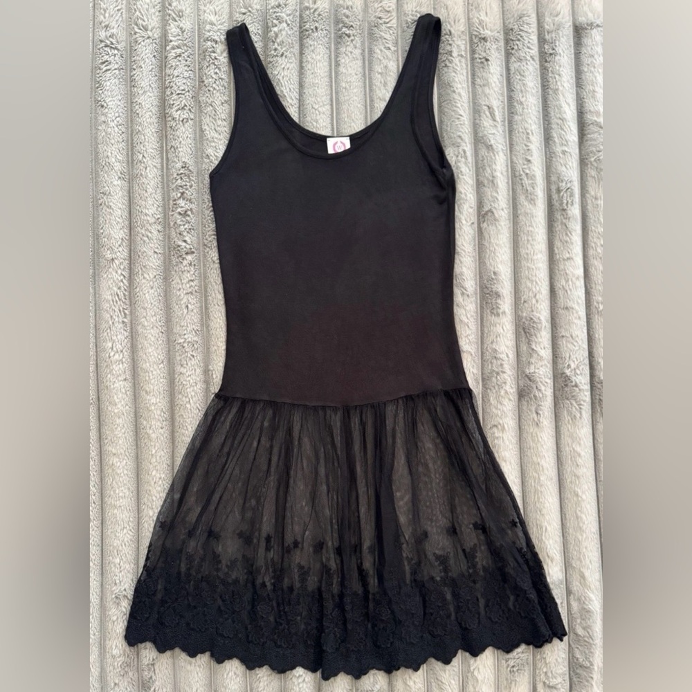 Black Lace Tank Dress Modesty Extender Women’s Medium